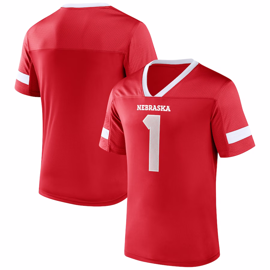 Nebraska Huskers Fanatics Branded #1 Kickoff Winner Replica Jersey - Scarlet - Puhuasuan