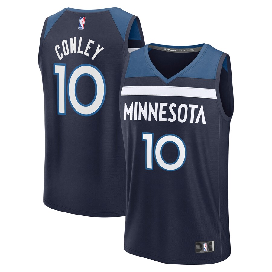 Men's Minnesota Timberwolves Mike Conley Fanatics Navy Fast Break Replica Player Jersey - Icon Edition - Puhuasuan