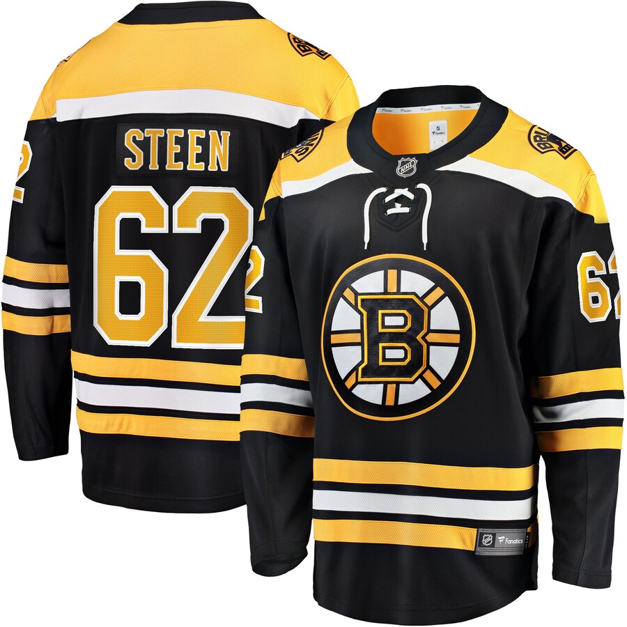 Men's Boston Bruins Oskar Steen Fanatics Branded Black Home Breakaway Player Jersey - Puhuasuan