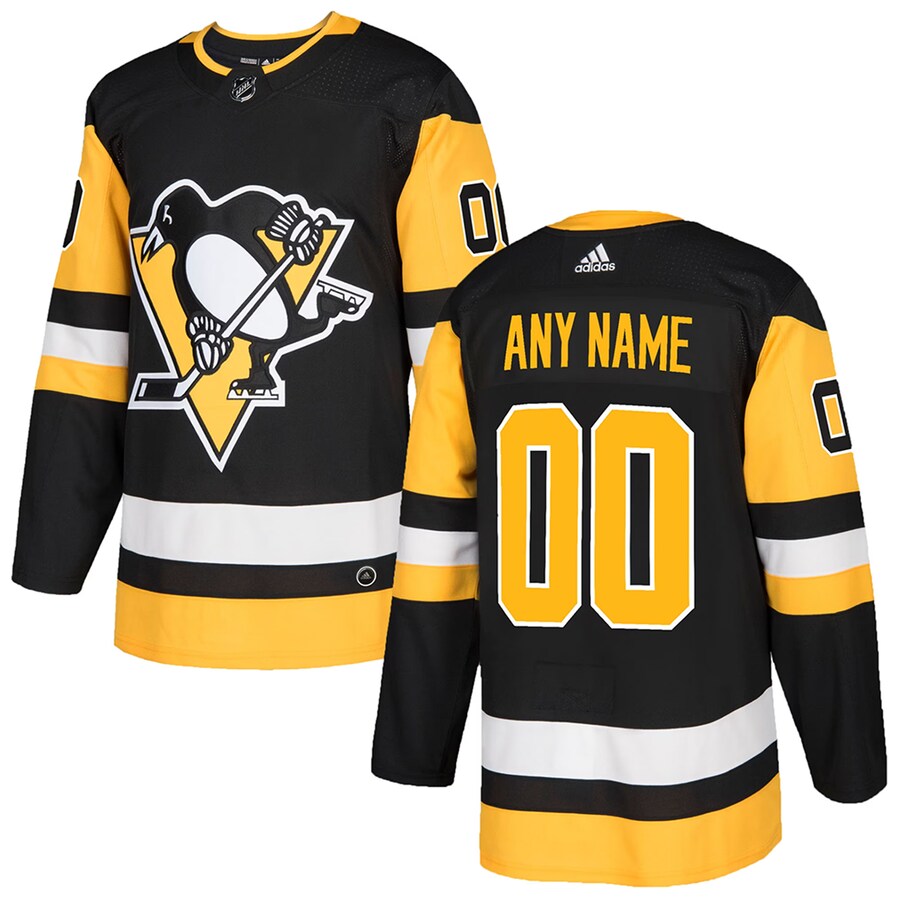 Men's Pittsburgh Penguins adidas Black Authentic Custom Jersey - Puhuasuan