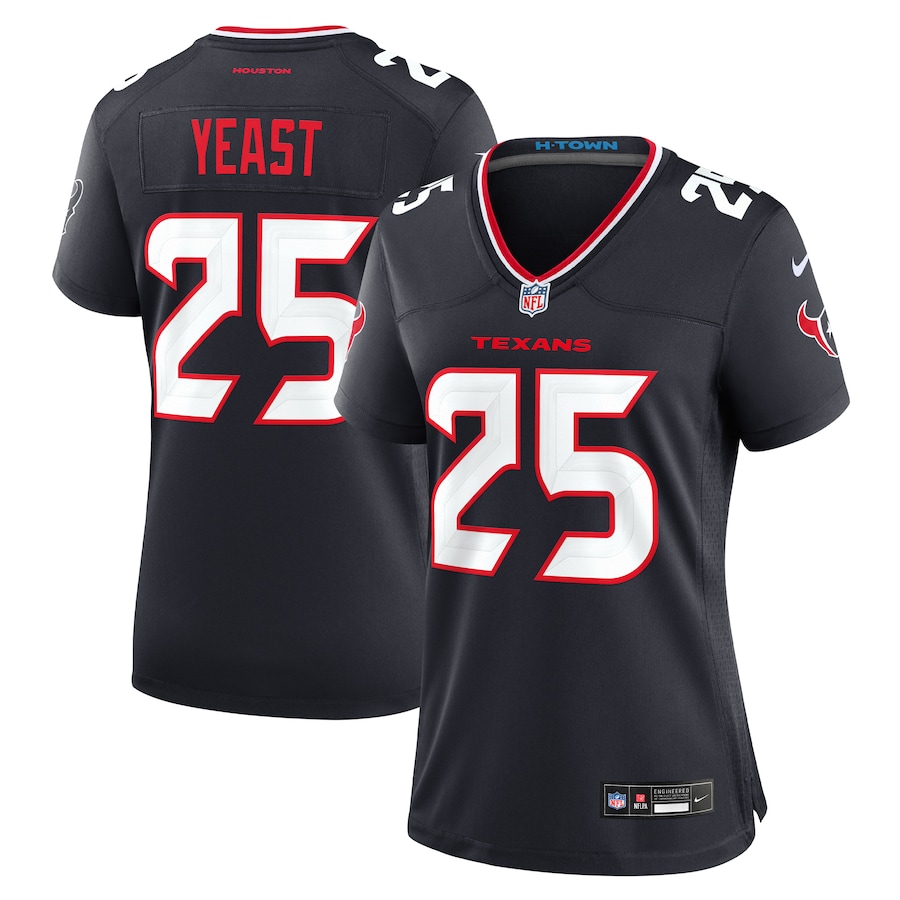 Women's Houston Texans Russ Yeast Nike Navy Team Game Jersey - Puhuasuan