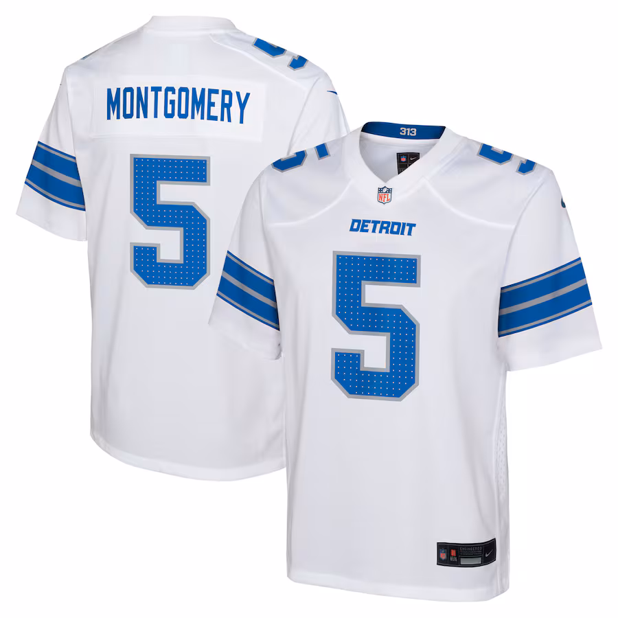 Youth Detroit Lions David Montgomery Nike White Player Game Jersey - Puhuasuan