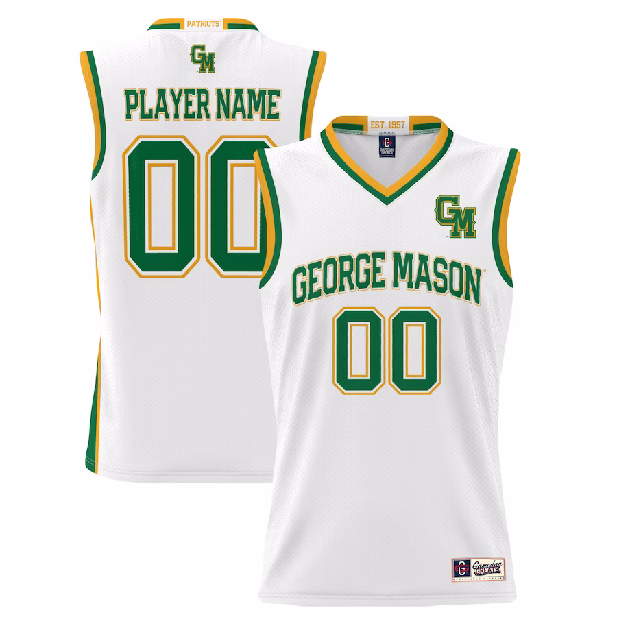 George Mason Patriots GameDay Greats Youth NIL Pick-A-Player Lightweight Basketball Jersey - White - Puhuasuan