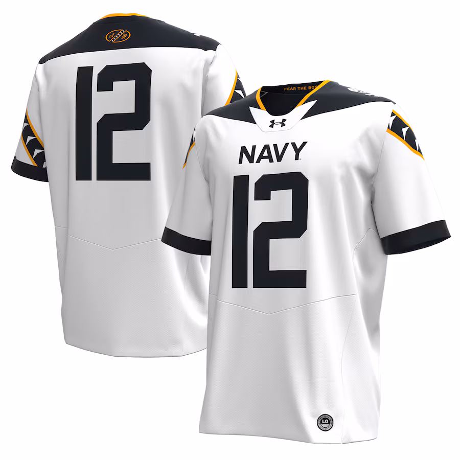 Men's Under Armour White Navy Midshipmen 2024 Rivalry Replica Jersey - Puhuasuan