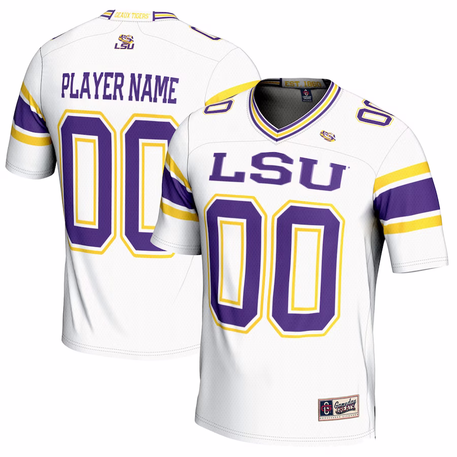 LSU Tigers GameDay Greats NIL Pick-A-Player Football Jersey - White - Puhuasuan