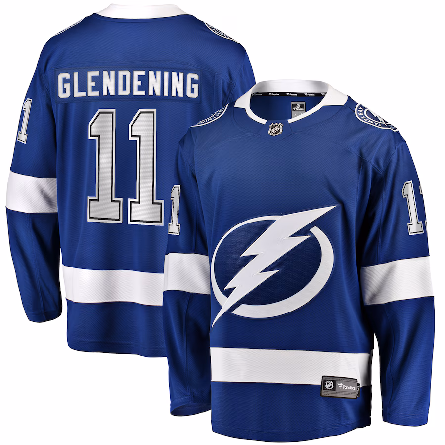 Men's Tampa Bay Lightning Luke Glendening Fanatics Blue Home Breakaway Jersey - Puhuasuan