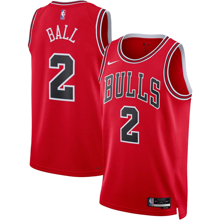 Unisex Chicago Bulls Lonzo Ball Nike Red Swingman Jersey - Icon Edition - Puhuasuan
