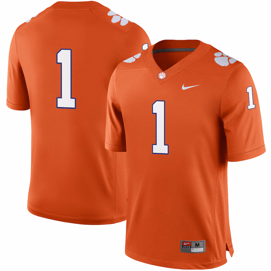#1 Clemson Tigers Nike Football Game Jersey - Orange - Puhuasuan