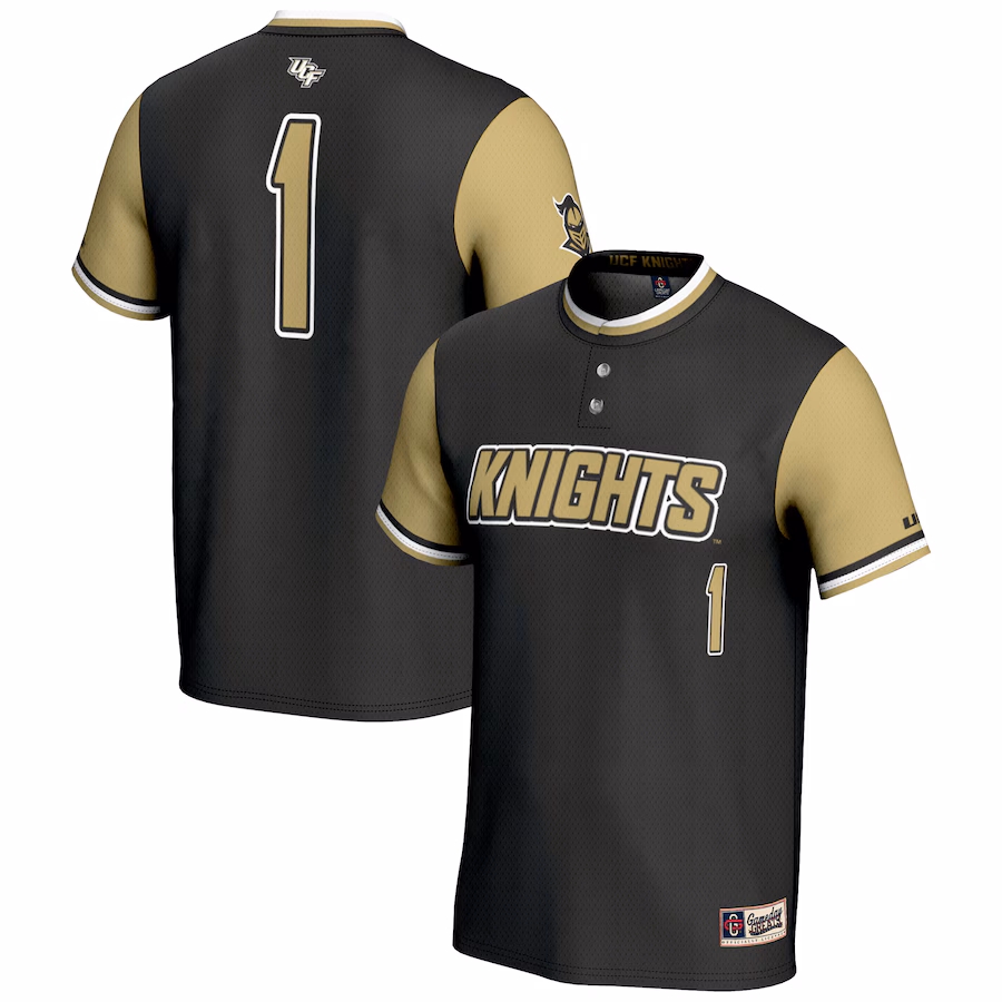 Youth GameDay Greats #1 Black UCF Knights Lightweight Softball Jersey - Puhuasuan