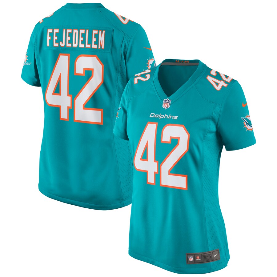 Women's Miami Dolphins Clayton Fejedelem Nike Aqua Game Jersey - Puhuasuan