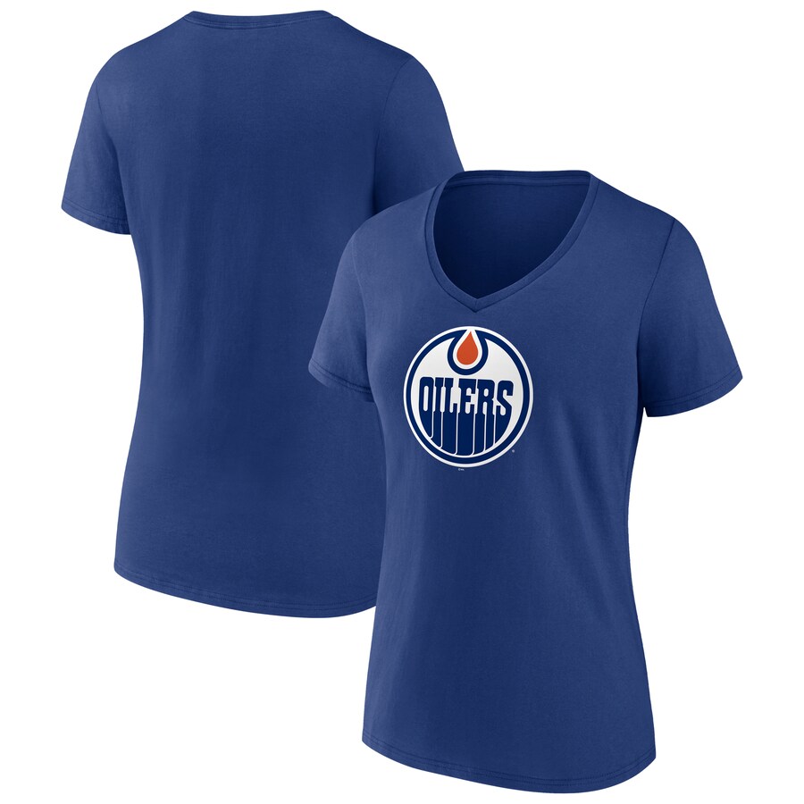 Women's Edmonton Oilers Blue Primary Logo T-Shirt - Puhuasuan