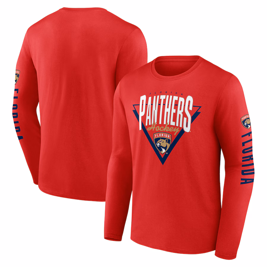 Men's Florida Panthers Fanatics Red Headline Long Sleeve T-Shirt - Puhuasuan