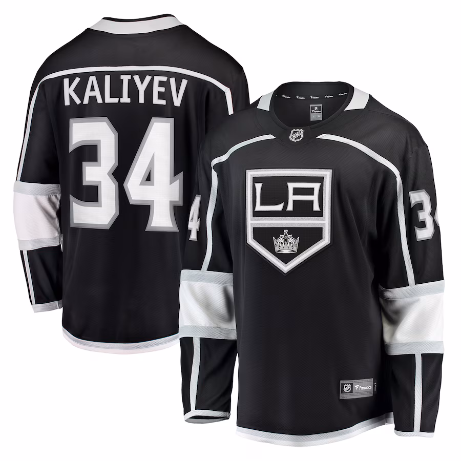 Men's Los Angeles Kings Arthur Kaliyev Fanatics Black Home Breakaway Player Jersey - Puhuasuan
