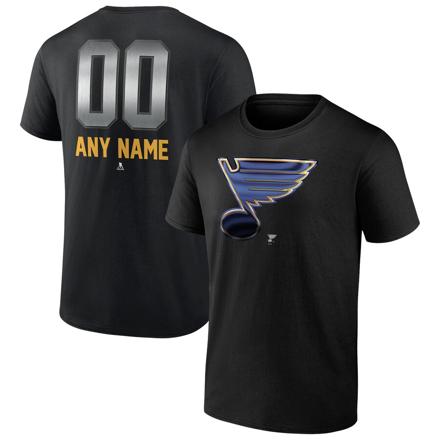 Men's St. Louis Blues Black Personalized Midnight Mascot Logo T-Shirt - Puhuasuan