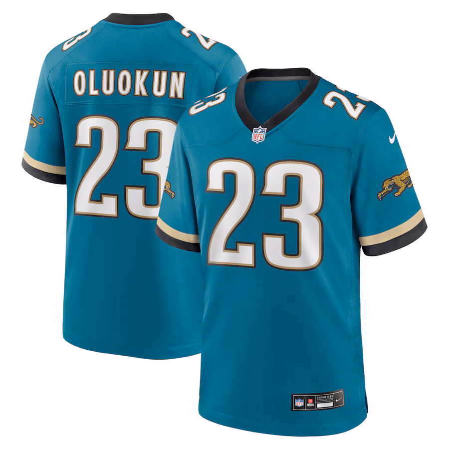 Men's Jacksonville Jaguars Foye Oluokun Nike Teal Prowler Throwback Player Game Jersey - Puhuasuan