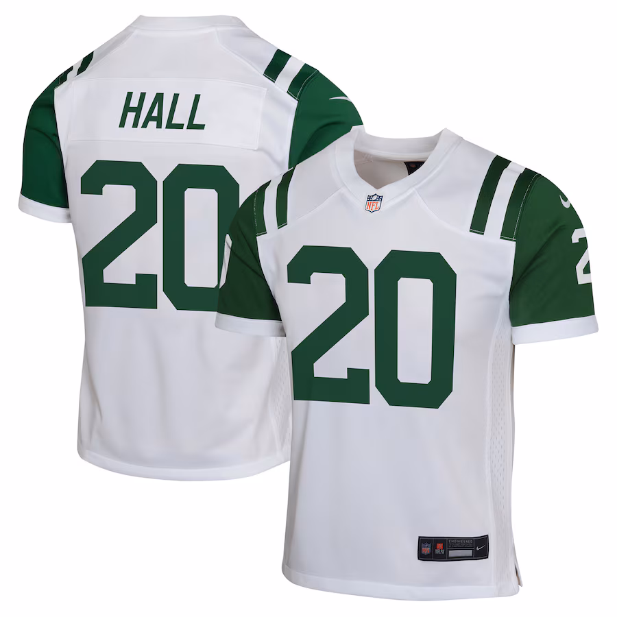 Youth New York Jets Breece Hall Nike White Classic Alternate Game Jersey - Puhuasuan