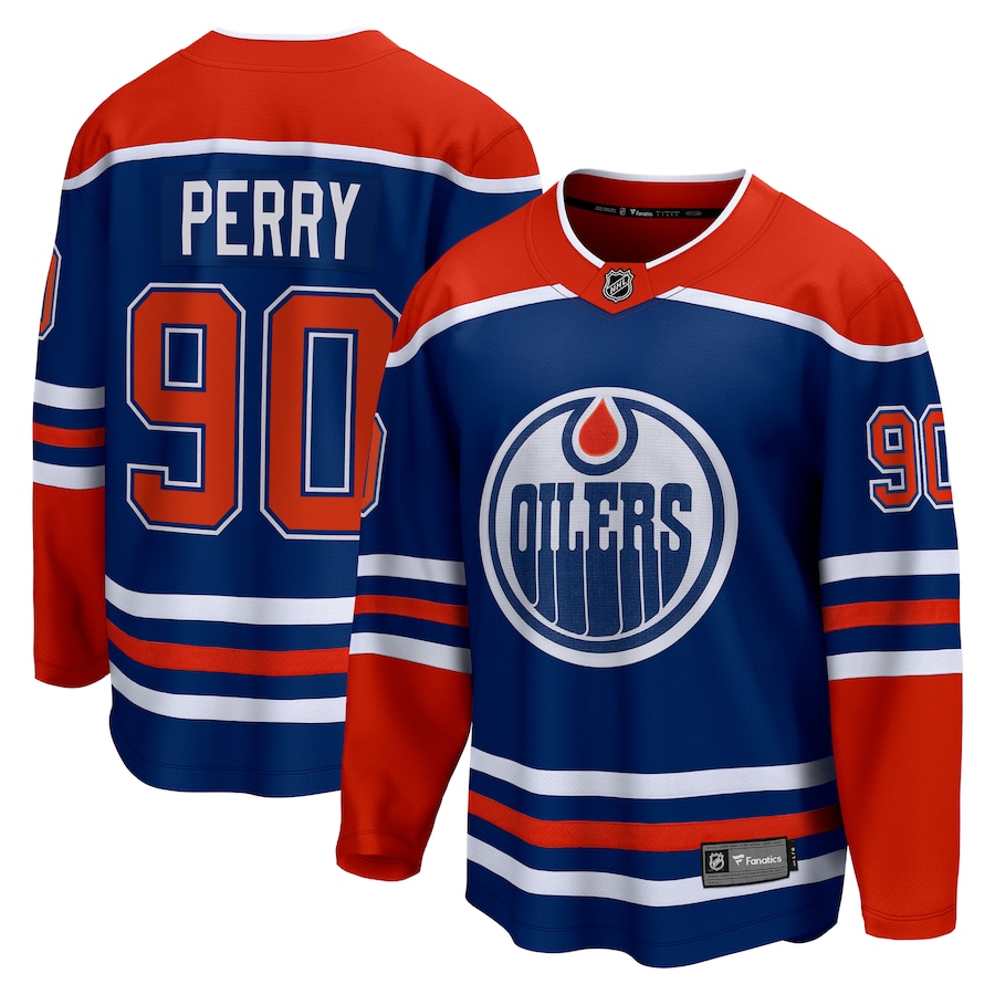 Men's Edmonton Oilers Corey Perry Fanatics Royal Home Premier Breakaway Player Jersey - Puhuasuan