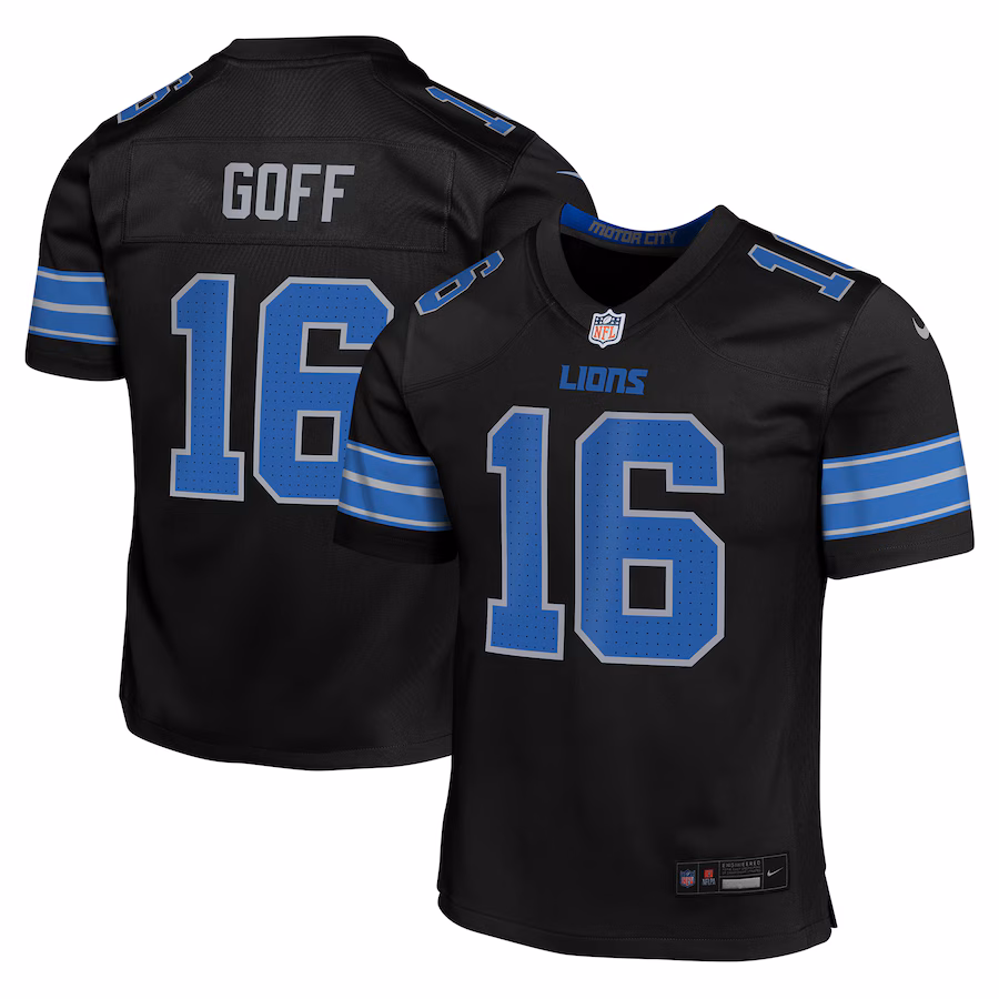 Youth Detroit Lions Jared Goff Nike Black Alternate Player Game Jersey - Puhuasuan