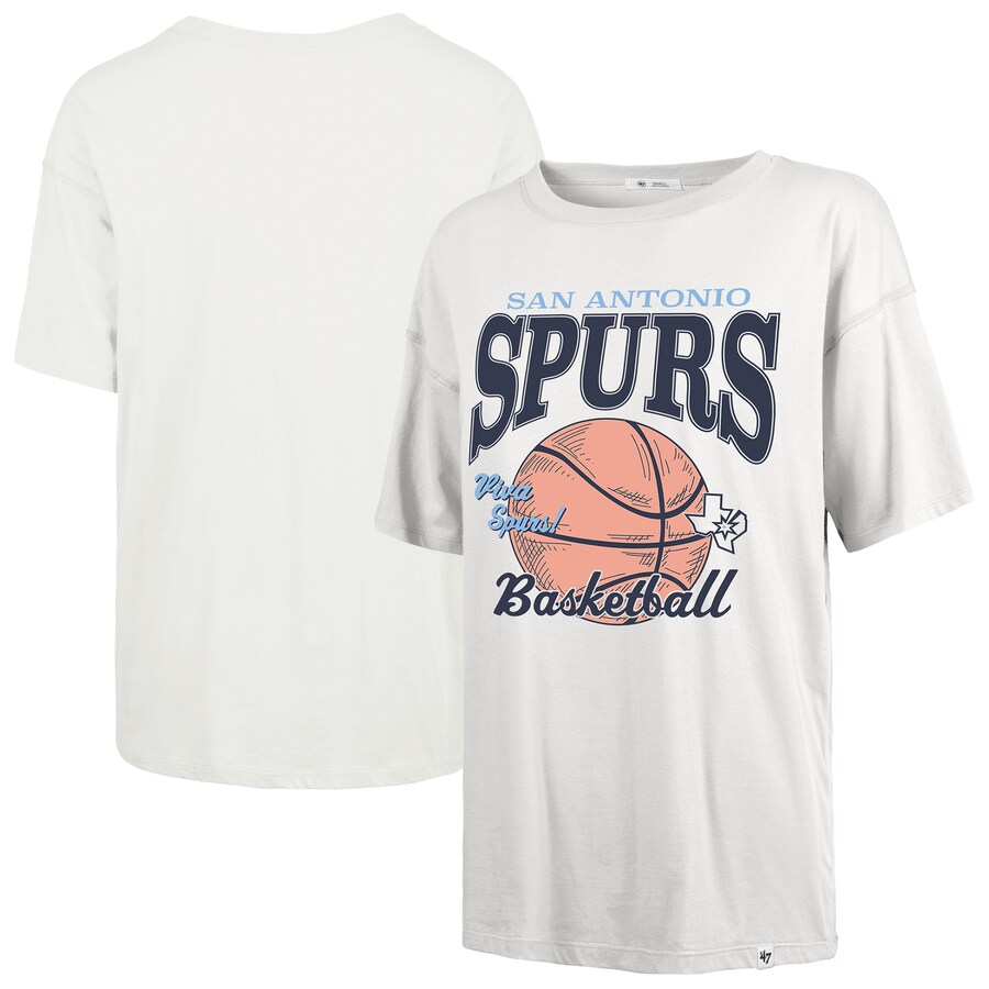 Women's San Antonio Spurs  '47 White City Edition Down Court Sadie T-Shirt - Puhuasuan