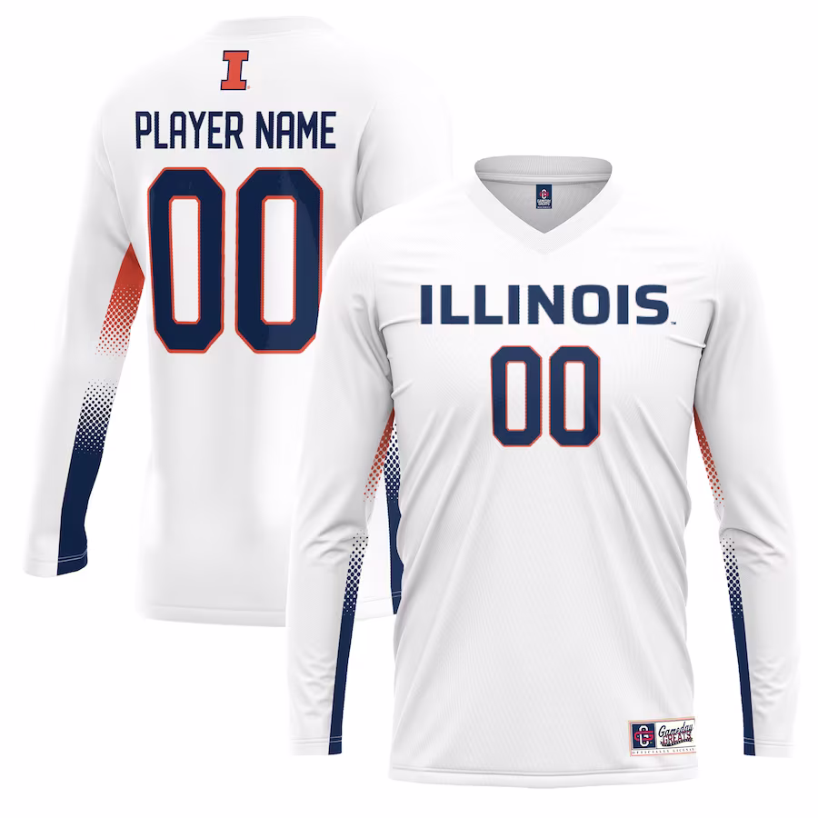 Illinois Fighting Illini GameDay Greats Youth NIL Lightweight Volleyball Jersey - White - Puhuasuan