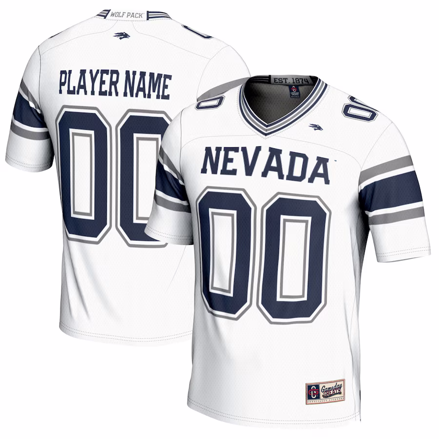 Nevada Wolf Pack GameDay Greats NIL Pick-A-Player Football Jersey - White - Puhuasuan