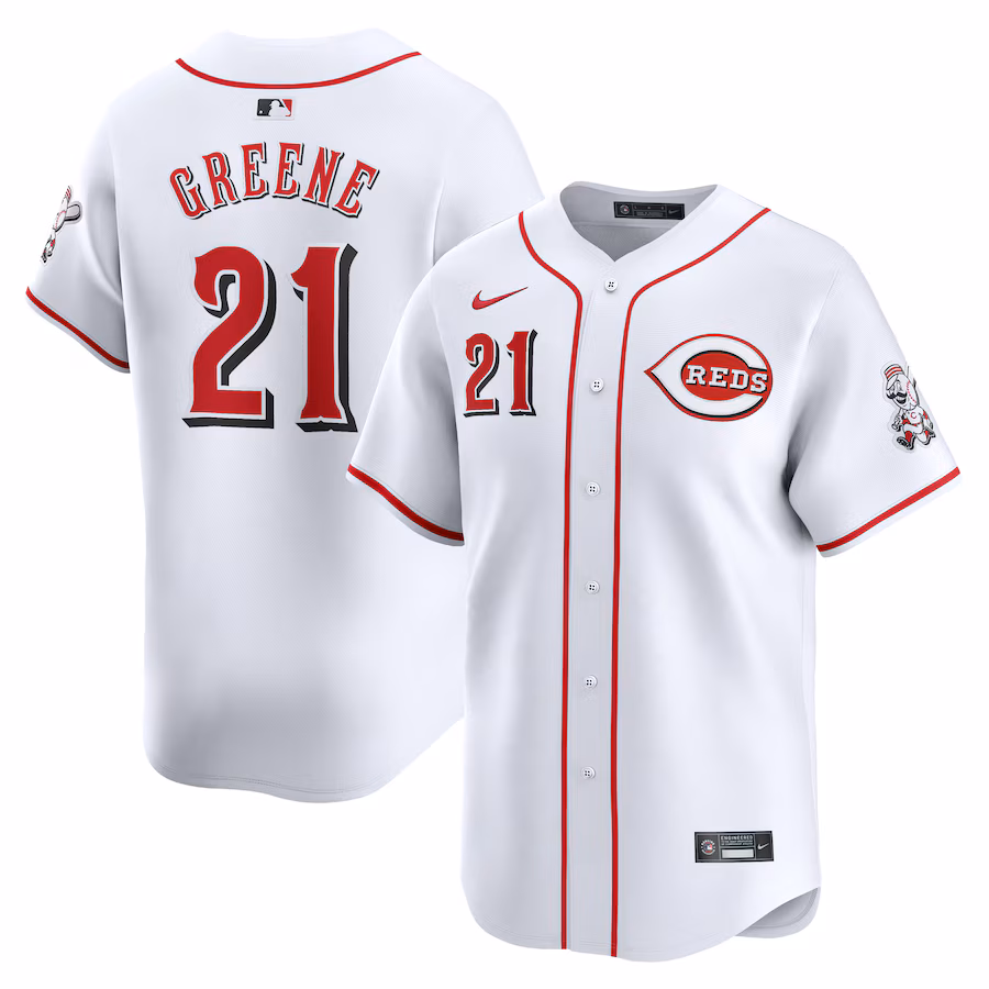 Men's Cincinnati Reds Hunter Greene Nike White Home Limited Player Jersey - Puhuasuan