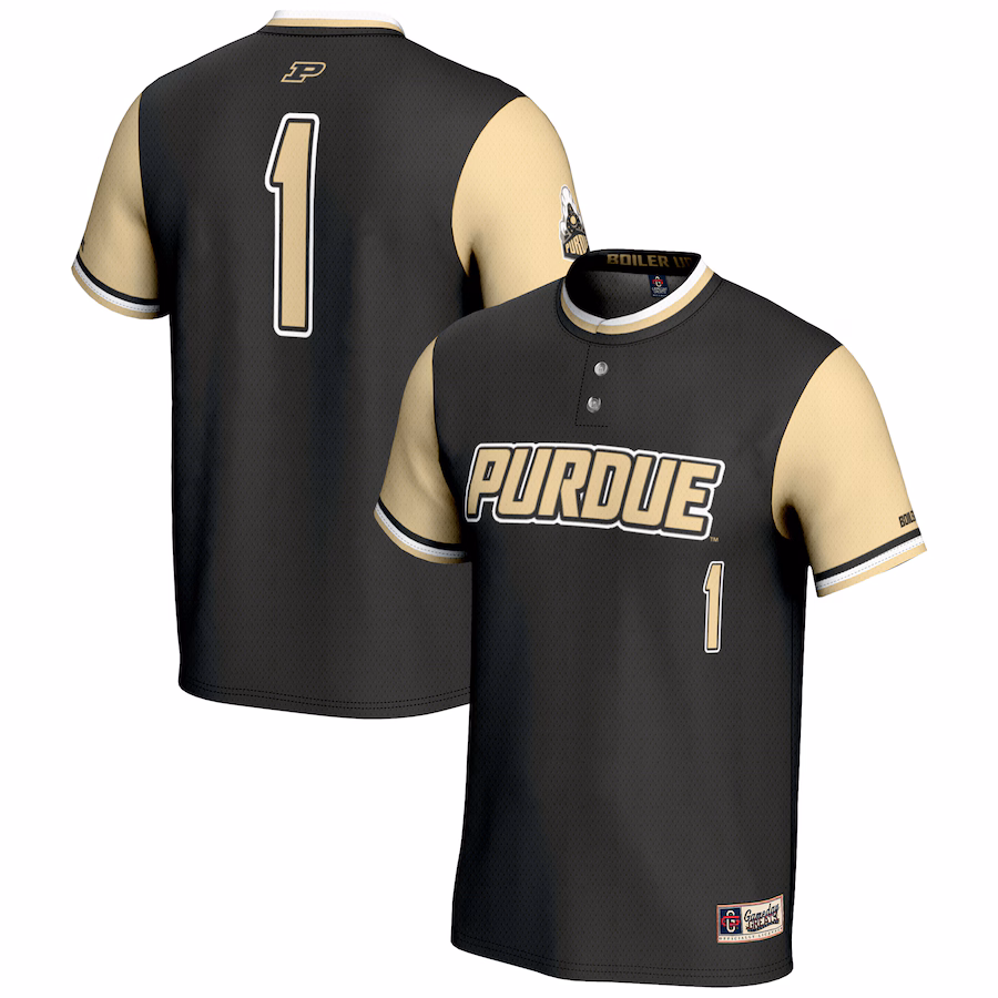 Youth GameDay Greats #1 Gold Purdue Boilermakers Lightweight Softball Jersey - Puhuasuan