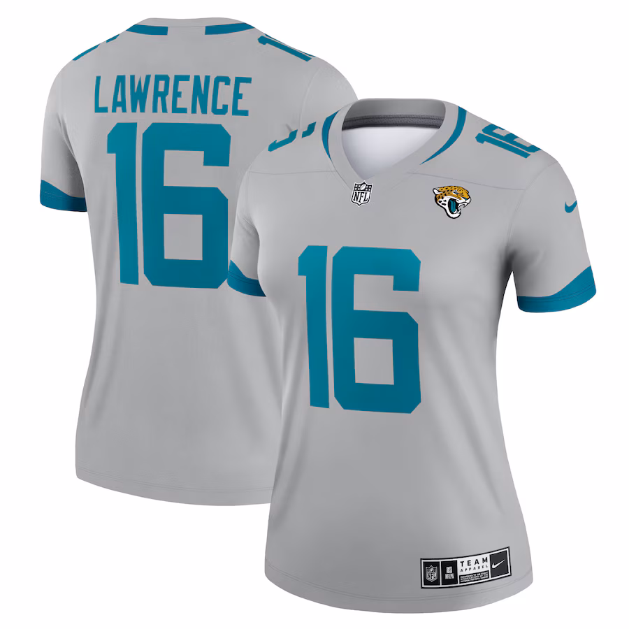 Women's Jacksonville Jaguars Trevor Lawrence Nike Silver Inverted Legend Jersey - Puhuasuan