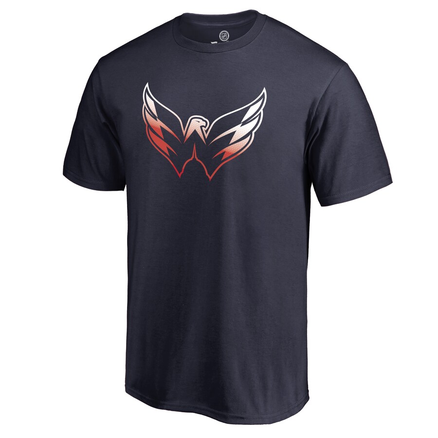 Men's Washington Capitals Navy Gradient Logo T-Shirt - Puhuasuan
