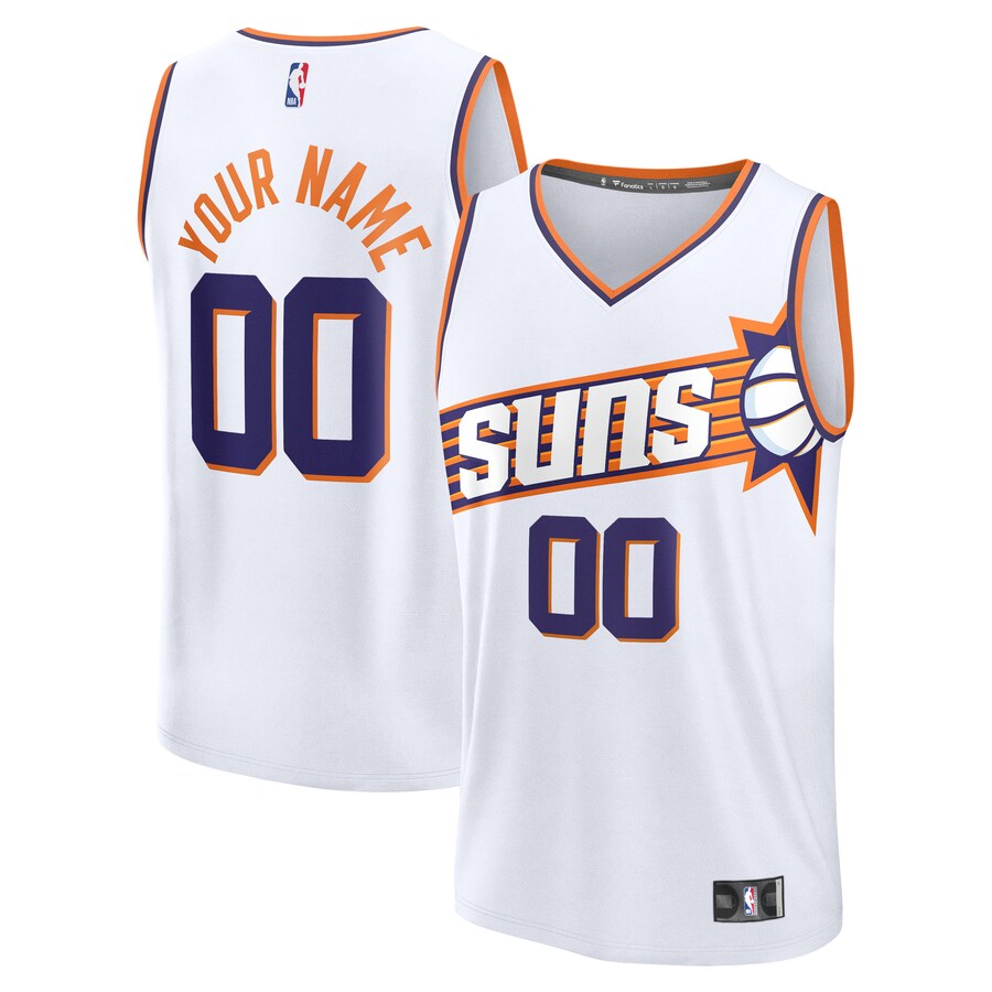 Youth Phoenix Suns  Fanatics White Custom Fast Break Jersey - Association Edition - Puhuasuan