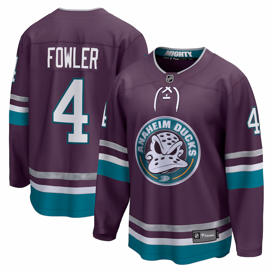Men's Anaheim Ducks Cam Fowler Fanatics Purple 30th Anniversary Premier Breakaway Jersey - Puhuasuan