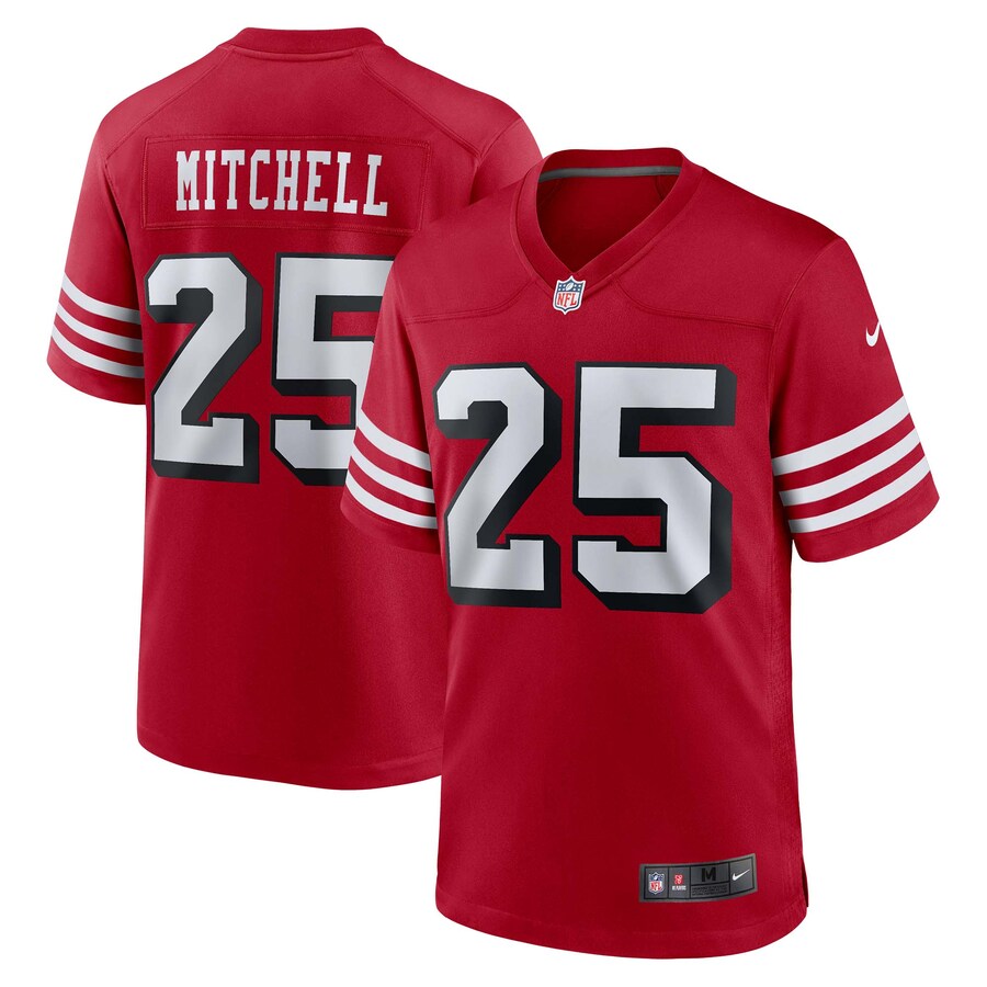 Men's San Francisco 49ers Elijah Mitchell Nike Scarlet Alternate Game Jersey - Puhuasuan
