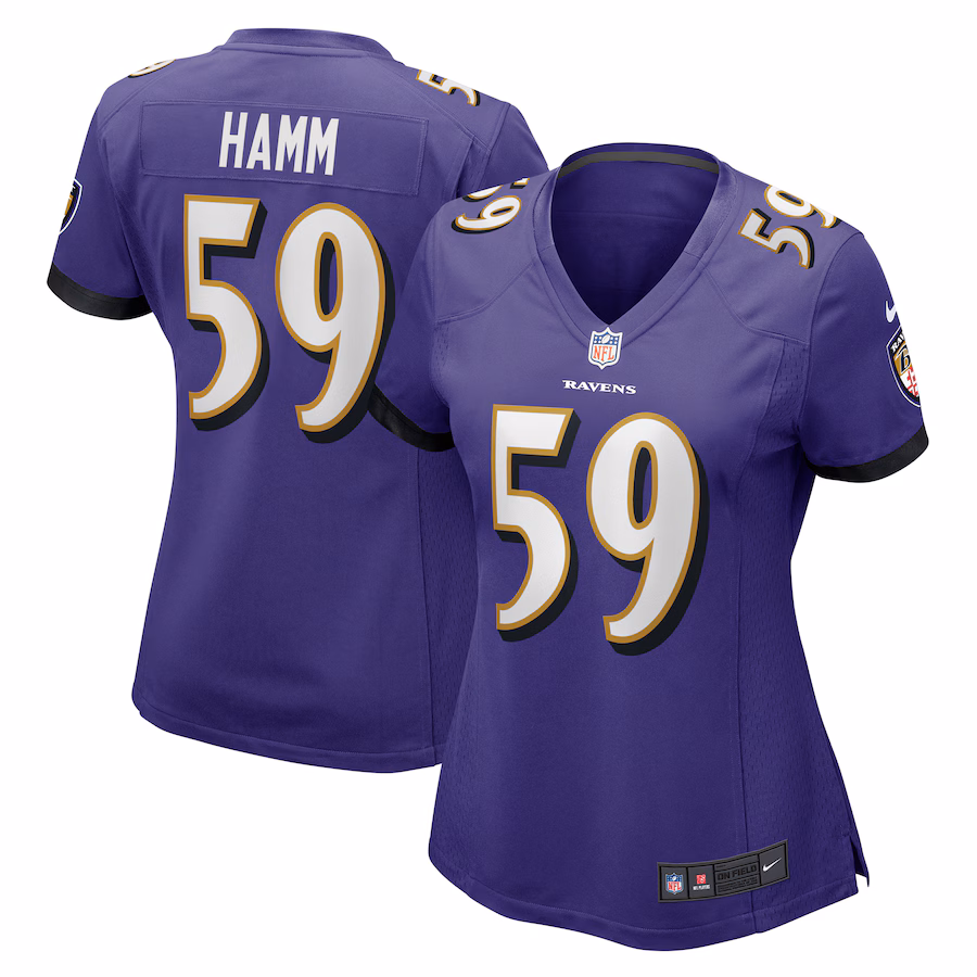 Women's Baltimore Ravens Malik Hamm Nike Purple Game Jersey - Puhuasuan