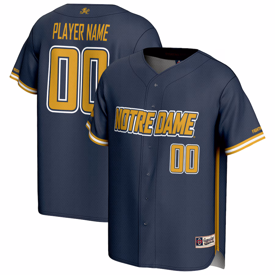 Notre Dame Fighting Irish GameDay Greats Youth NIL Pick-A-Player Baseball Lightweight Jersey - Navy - Puhuasuan