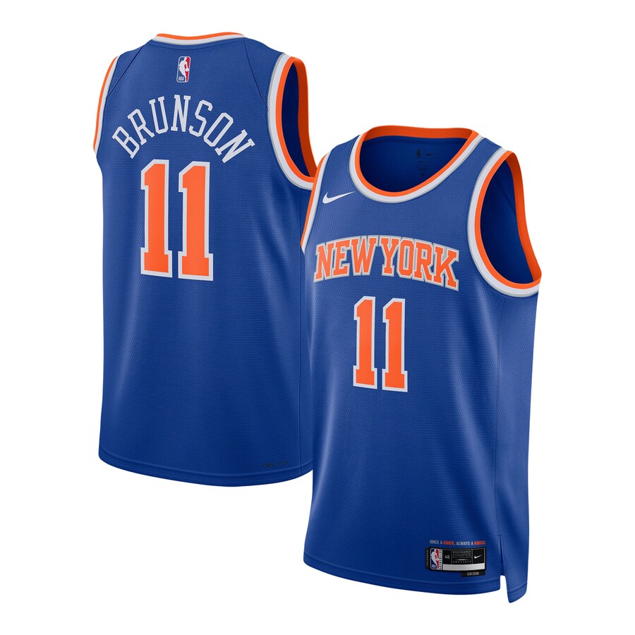 Unisex New York Knicks Jalen Brunson Nike Blue Swingman Jersey - Icon Edition - Puhuasuan