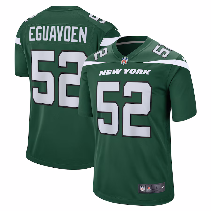 Men's New York Jets Sam Eguavoen Nike Gotham Green  Game Jersey - Puhuasuan