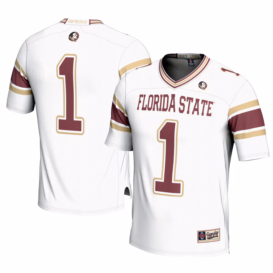 Men's GameDay Greats #1 White Florida State Seminoles Football Jersey - Puhuasuan