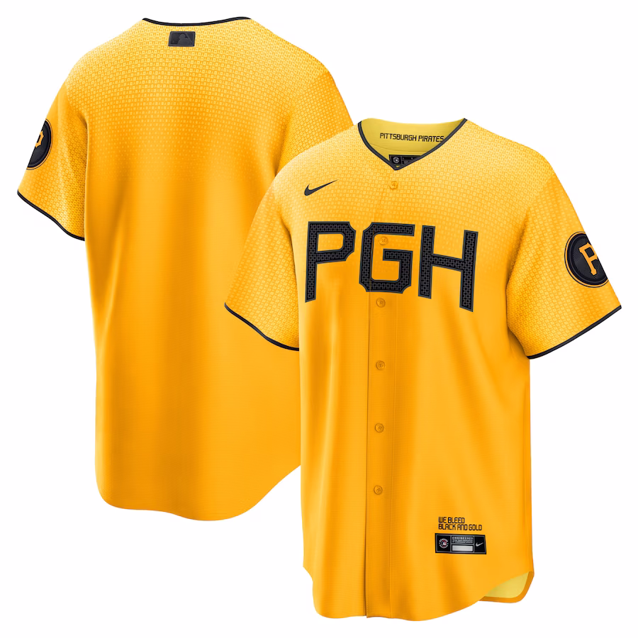 Men's Pittsburgh Pirates  Nike Gold City Connect Replica Jersey - Puhuasuan