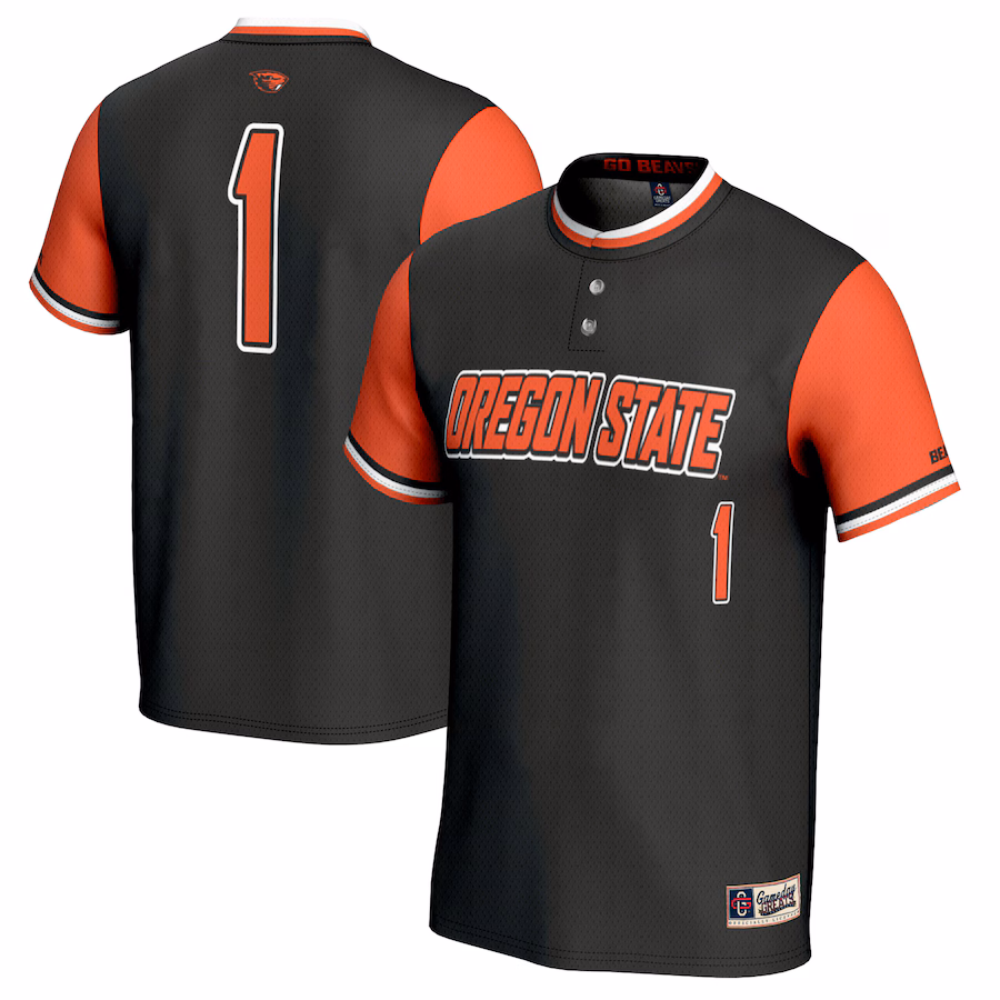 Unisex GameDay Greats #1 Black Oregon State Beavers Softball Fashion Jersey - Puhuasuan