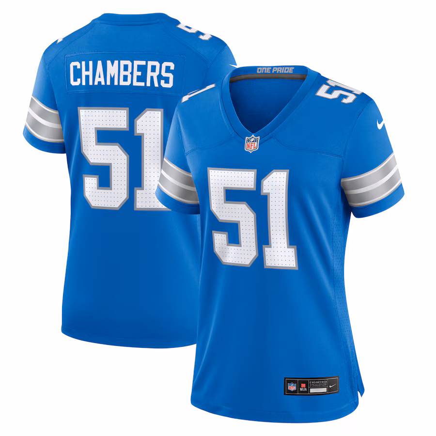 Women's Detroit Lions Steele Chambers Nike  Blue Game Jersey - Puhuasuan
