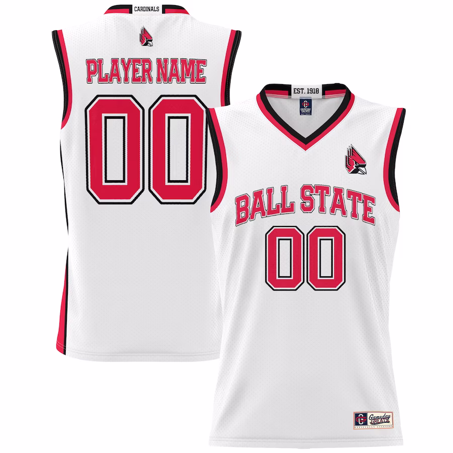 Ball State Cardinals GameDay Greats Men's NIL Pick-A-Player Lightweight Basketball Jersey - White - Puhuasuan