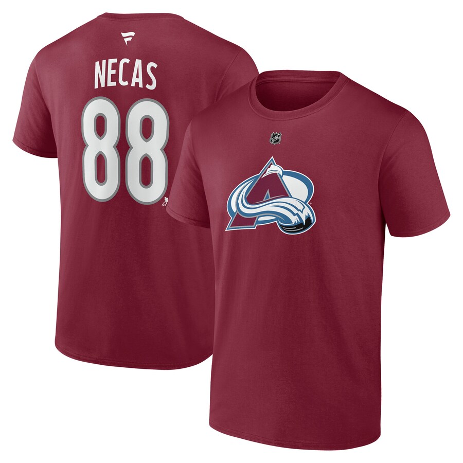 Men's Colorado Avalanche Martin Necas Fanatics Burgundy Authentic Stack Name & Number T-Shirt - Puhuasuan
