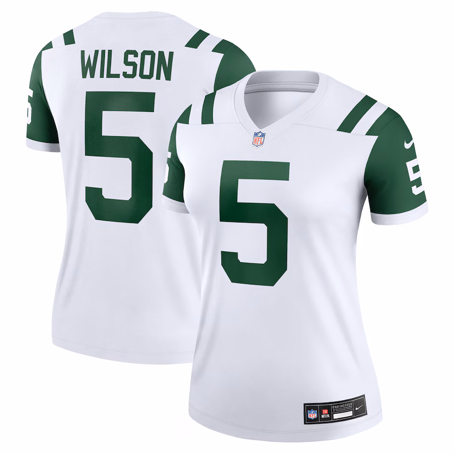 Women's New York Jets Garrett Wilson Nike White Classic Alternate Legend Player Jersey - Puhuasuan