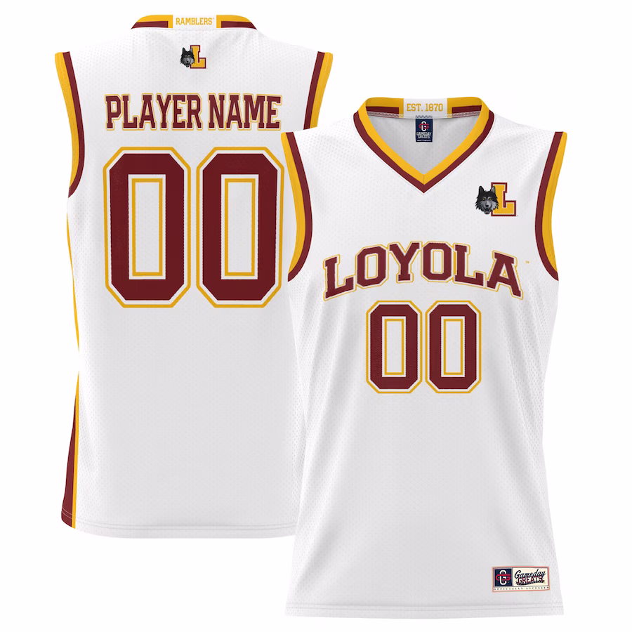 Loyola Chicago Ramblers GameDay Greats Youth NIL Pick-A-Player Lightweight Basketball Jersey - White - Puhuasuan