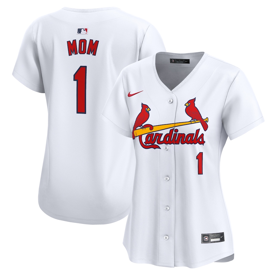 Women's St. Louis Cardinals Nike White #1 Mom Home Limited Jersey - Puhuasuan