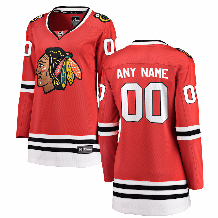 Women's Chicago Blackhawks Fanatics Red Home Breakaway Custom Jersey - Puhuasuan