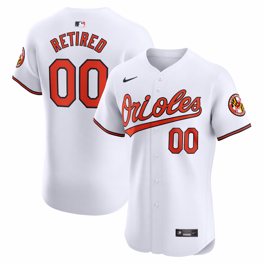 Men's Baltimore Orioles Nike White Home Elite Pick-A-Player Retired Roster Jersey - Puhuasuan