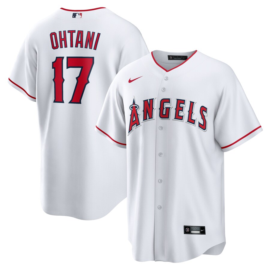 Men's Los Angeles Angels Shohei Ohtani Nike White Home Replica Player Name Jersey - Puhuasuan