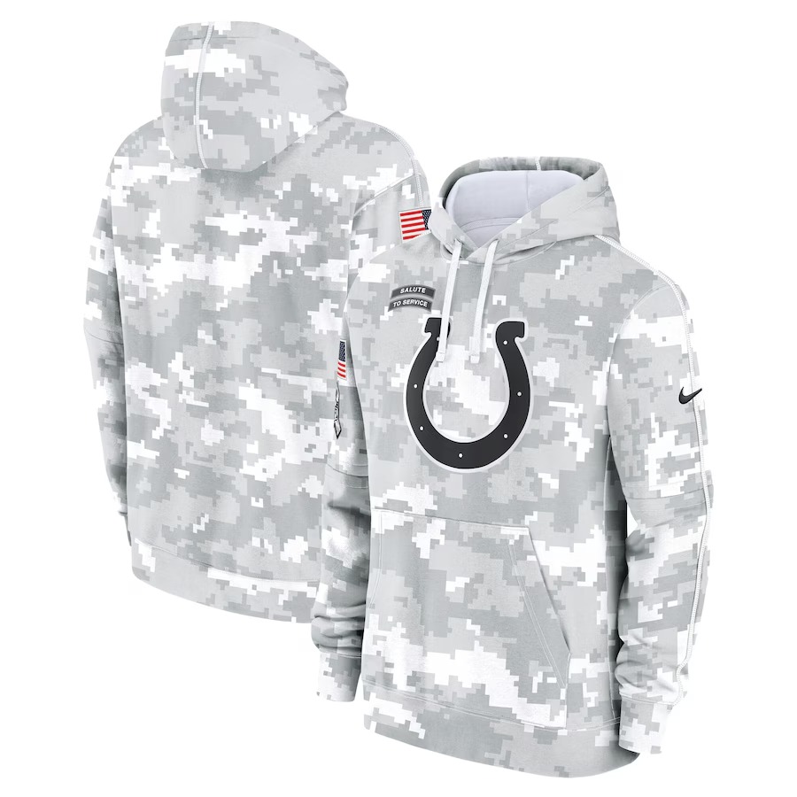 Men's Indianapolis Colts Nike Arctic Camo 2024 Salute to Service Club Fleece Pullover Hoodie - Puhuasuan