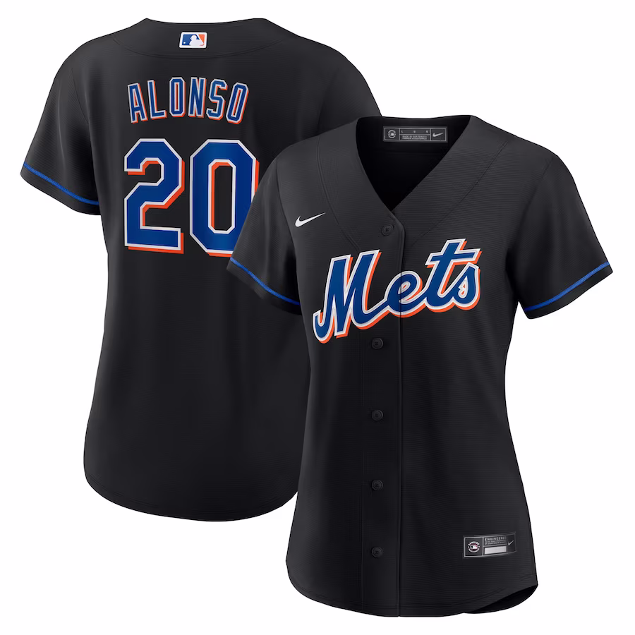 Women's New York Mets Pete Alonso Nike Black 2022 Alternate Replica Player Jersey - Puhuasuan
